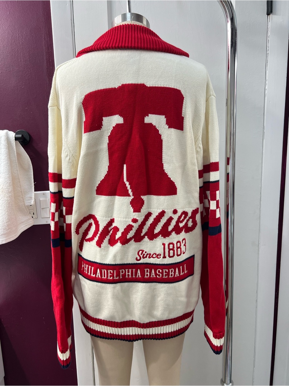 Genuine Merchandise Red & Cream Knit Cardigan - Picture 5 of 9